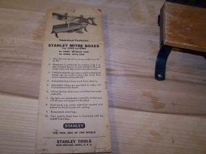 Stanley Miter box Manual