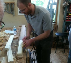 Matt Bickford making mouldings by hand