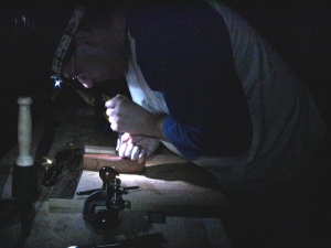 Woodworking by headlamp