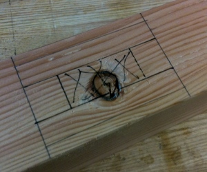Knot where the mortise should be