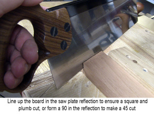 saw plate reflection trick